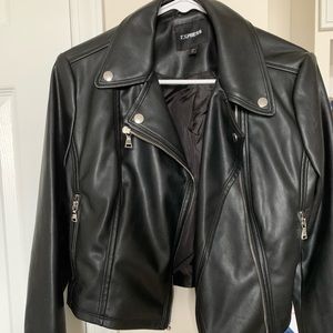 Express black leather jacket